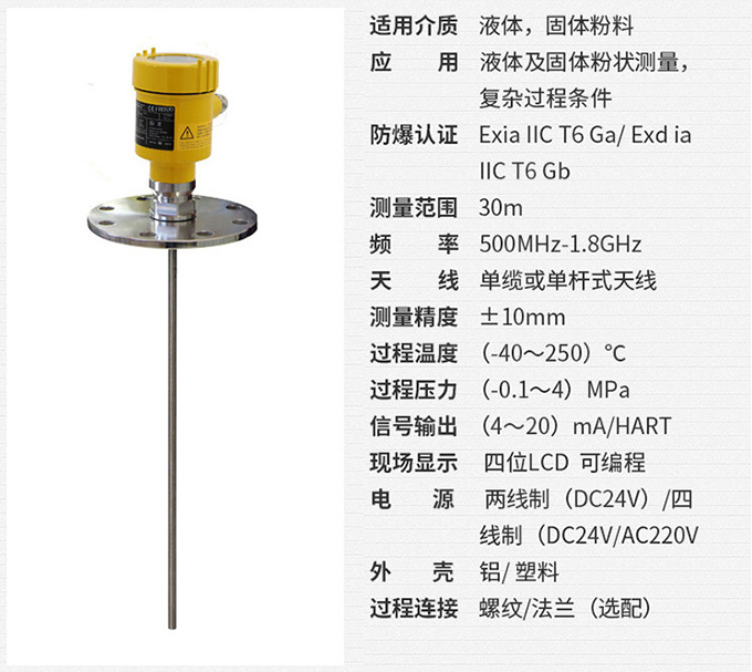 灰?guī)炖走_物位計RD710技術參數(shù)表圖