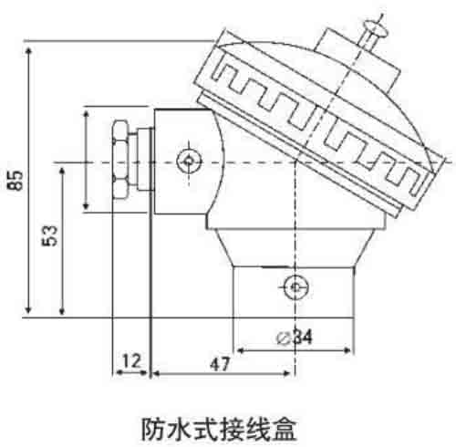 鍋爐熱電阻防水接線盒結(jié)構(gòu)圖