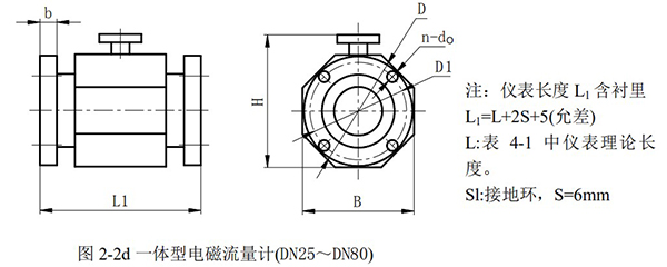 濃水流量計外形尺寸圖二