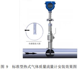 實(shí)驗室氣體質(zhì)量流量計插入式安裝效果圖