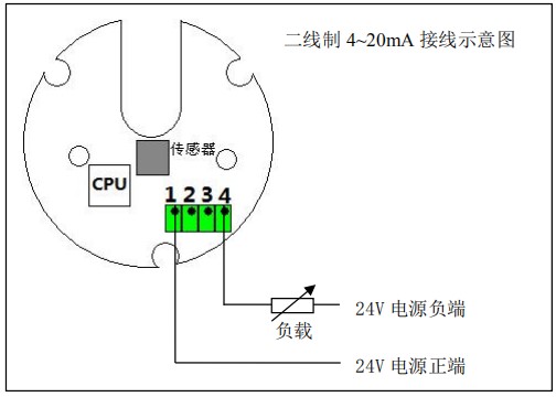 防爆腰輪流量計二線制接線圖